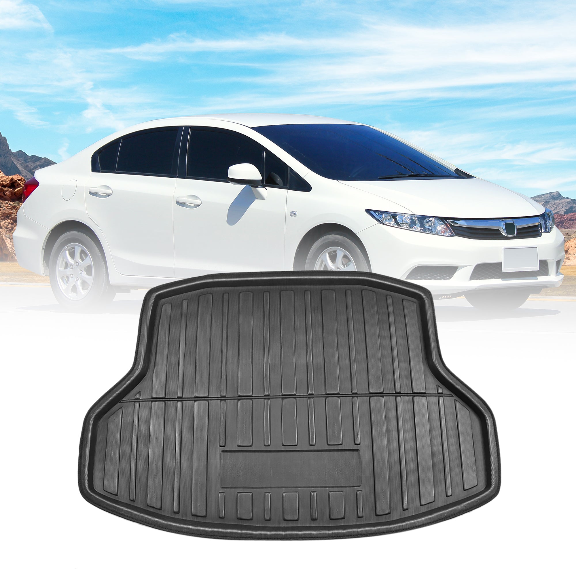 Car Rear Trunk Boot Liner Cargo Mat Floor Tray for Honda Civic 2017-2018