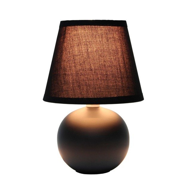 Petite Ceramic Orb Base Bedside Table Desk Lamp With Matching Tapered Drum Fabric Shade Creekwood Home