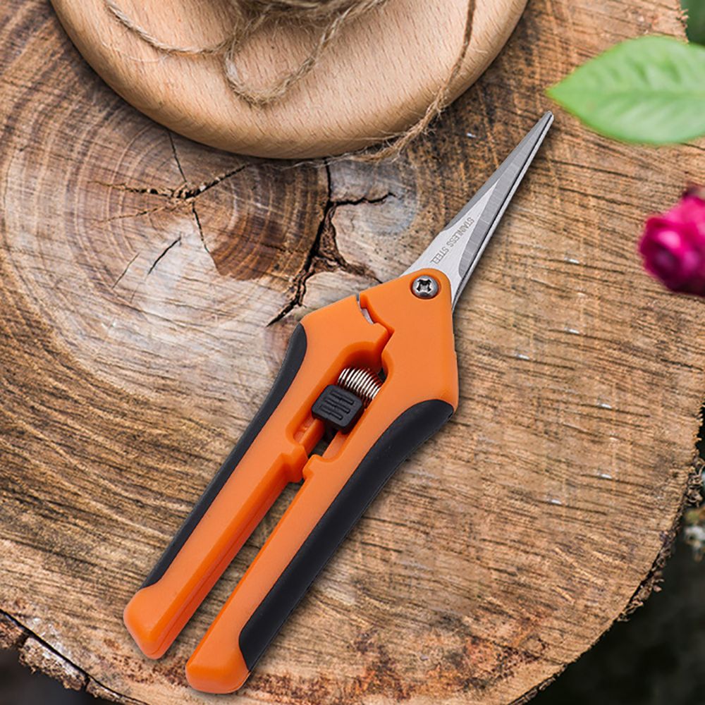 with Safe Lock 1 pcs Comfortable Grip PP Handle Straight Head Sharp Pruning Tools Pruning Shears Garden Supplies Branch Shears BLUE