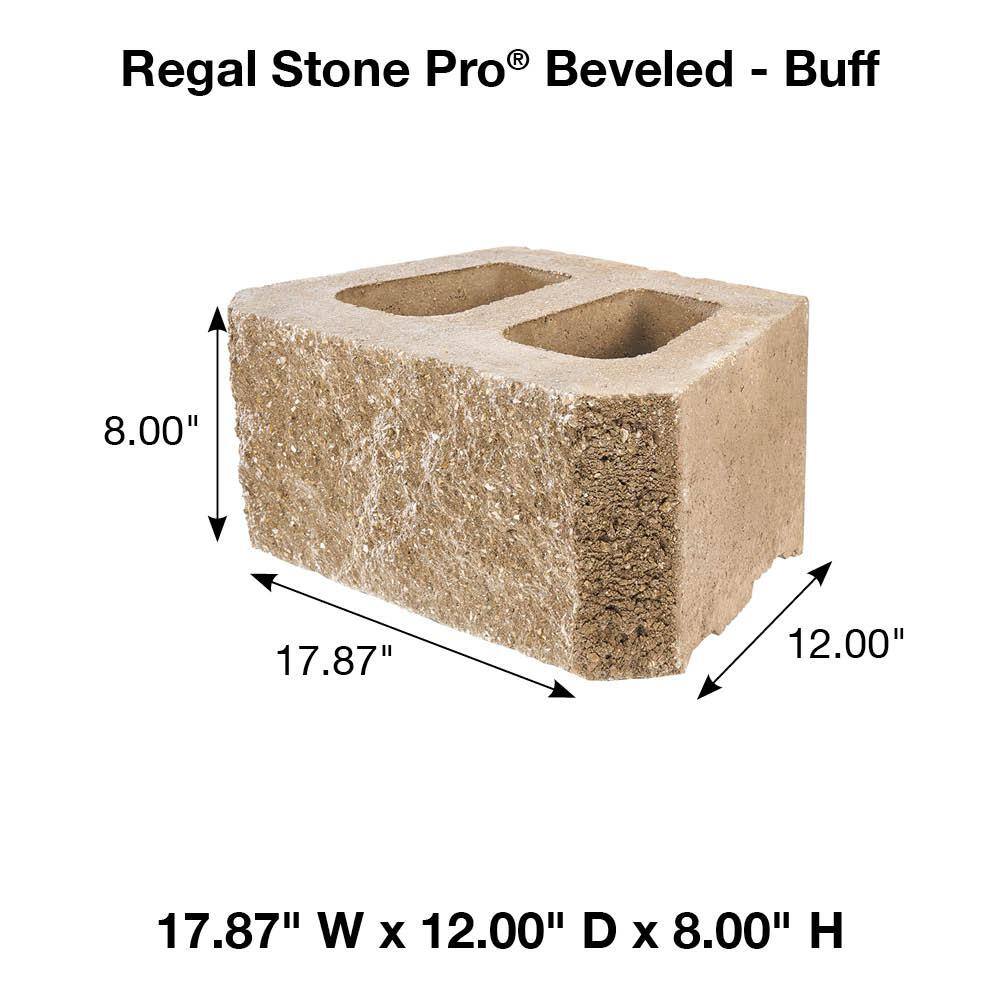 Pavestone Regal Stone Pro Rock Face 8 in. H x 18 in. W x 12 in. L Buff Concrete Wall Block (36-Pieces36 sq. FeetPallet ) 11015004