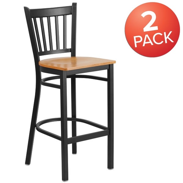 2 Pack Vertical Back Metal Restaurant Barstool