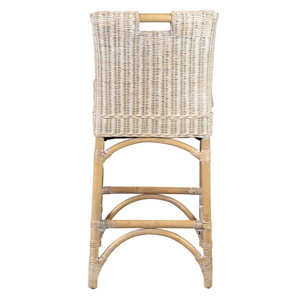 Natural Rattan Cushioned Stool