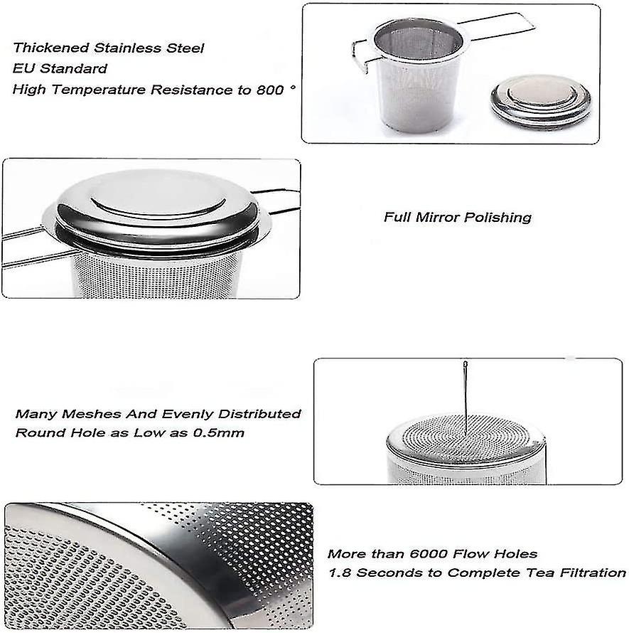 2pcs Stainless Steel Tea Infuser， With Handles Tea Strainer With Fine Hole Handle， For Hanging