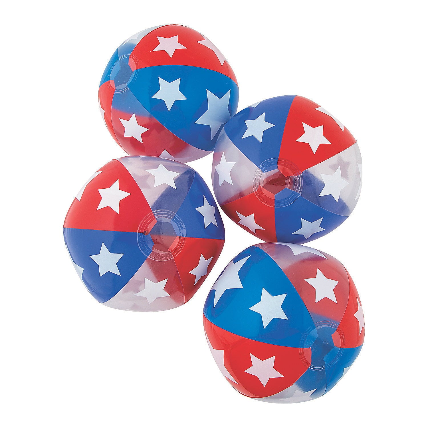 Inflatable 11 Red White Blue Medium Beach Balls， Toys， Fourth of July， 12 Pieces