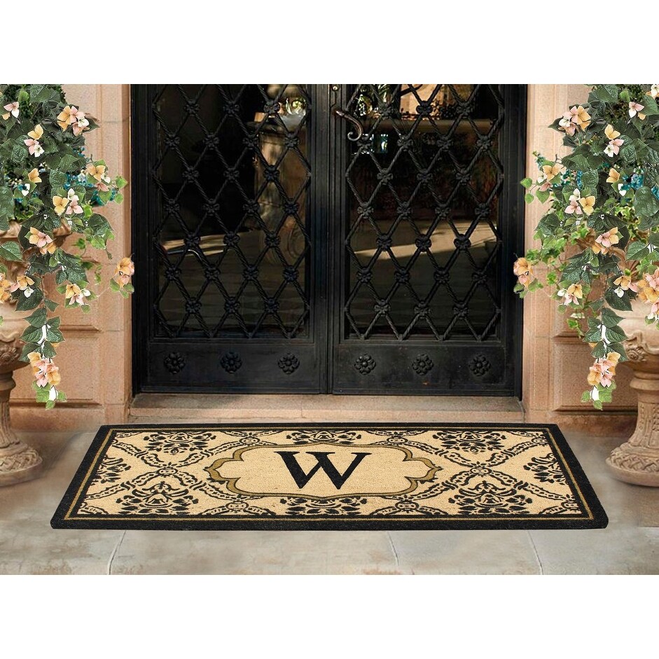 A1HC Uriel Bleached Coir Anti shred Monogrammed Doormat  30\