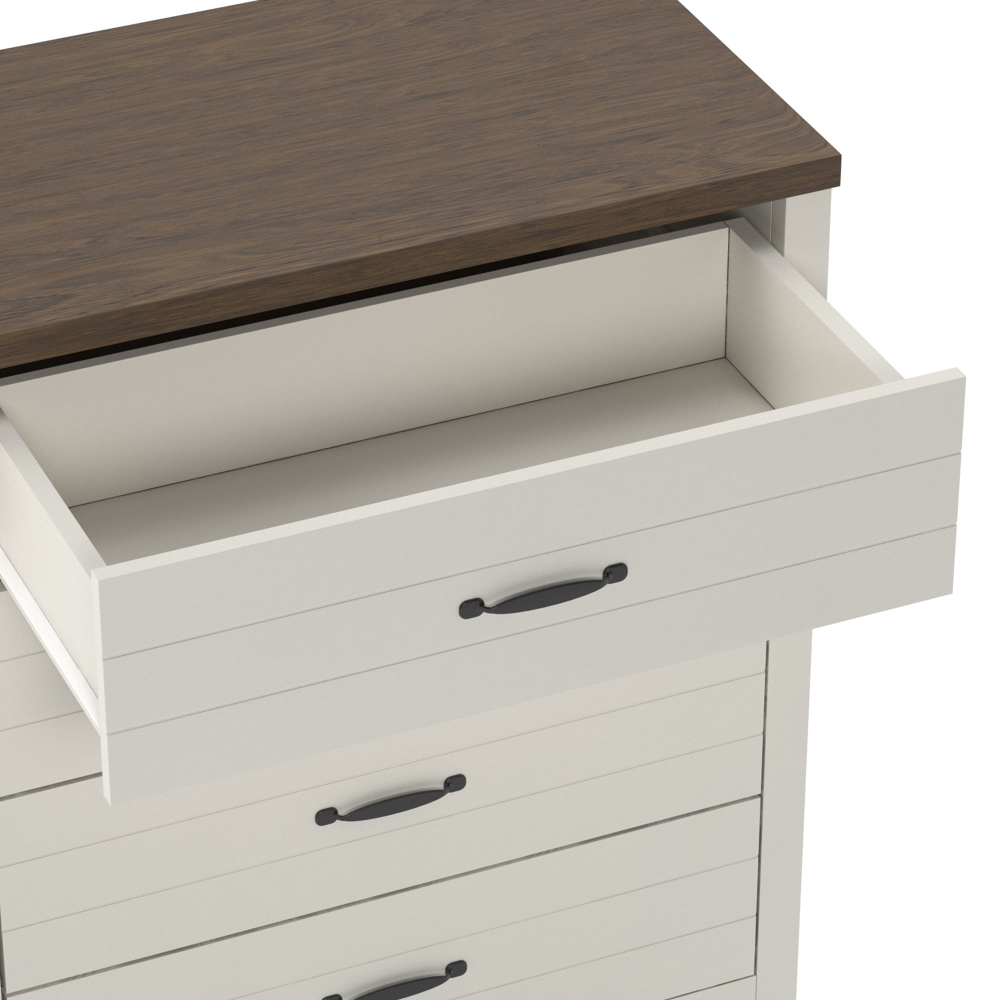 Lancaster Farmhouse 4-Drawer Dresser, Ivory & Oak, by Hillsdale Living Essentials