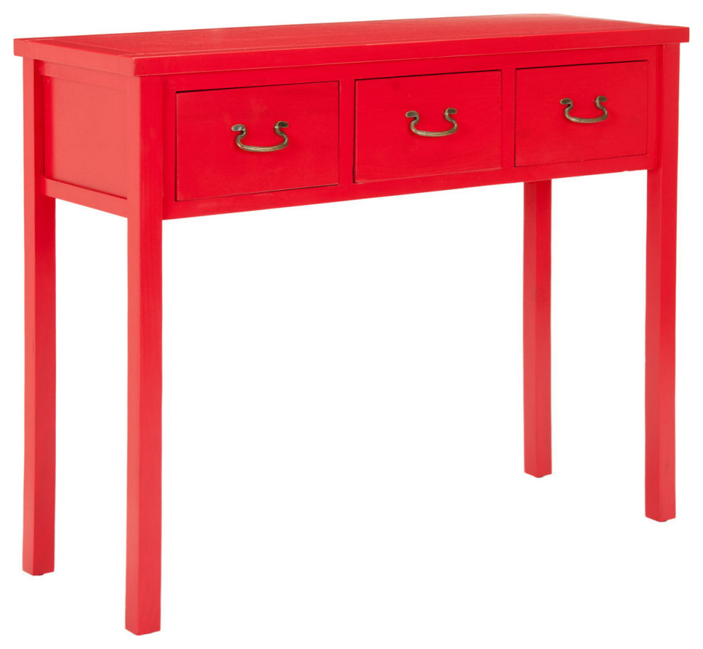 Lou Console With Storage Drawers  Hot Red   Contemporary   Console Tables   by Rustic Home Furniture Deco  Houzz