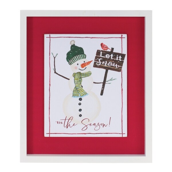 Framed Snowman Sentiment Wall Art (Set of 2)