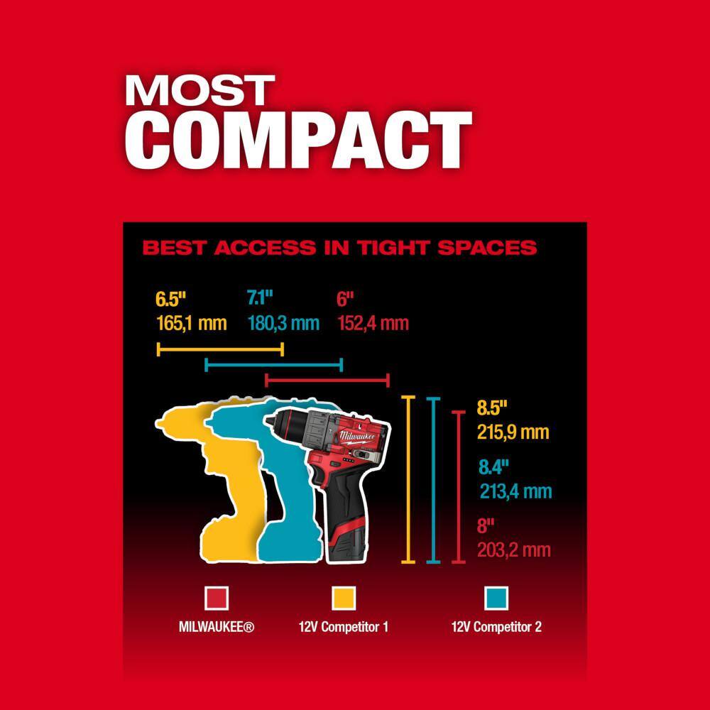 MW M12 FUEL 12V Lithium-Ion Brushless Cordless 12 in. Hammer Drill (Tool-Only) 3404-20