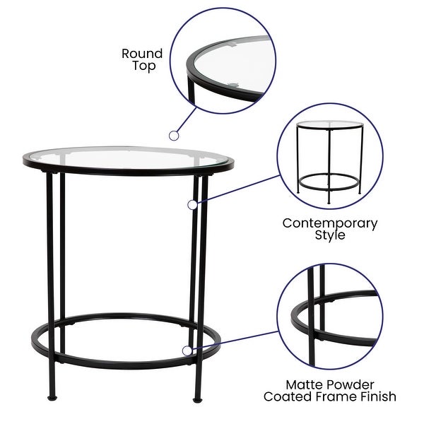 Signature Design by Ashley Coylin End Table - Tempered Glass Table