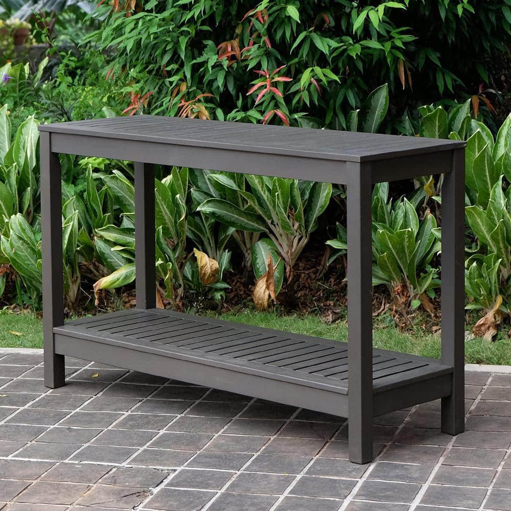 Cambridge Casual Braga Dark Gray Wood Outdoor Side Table