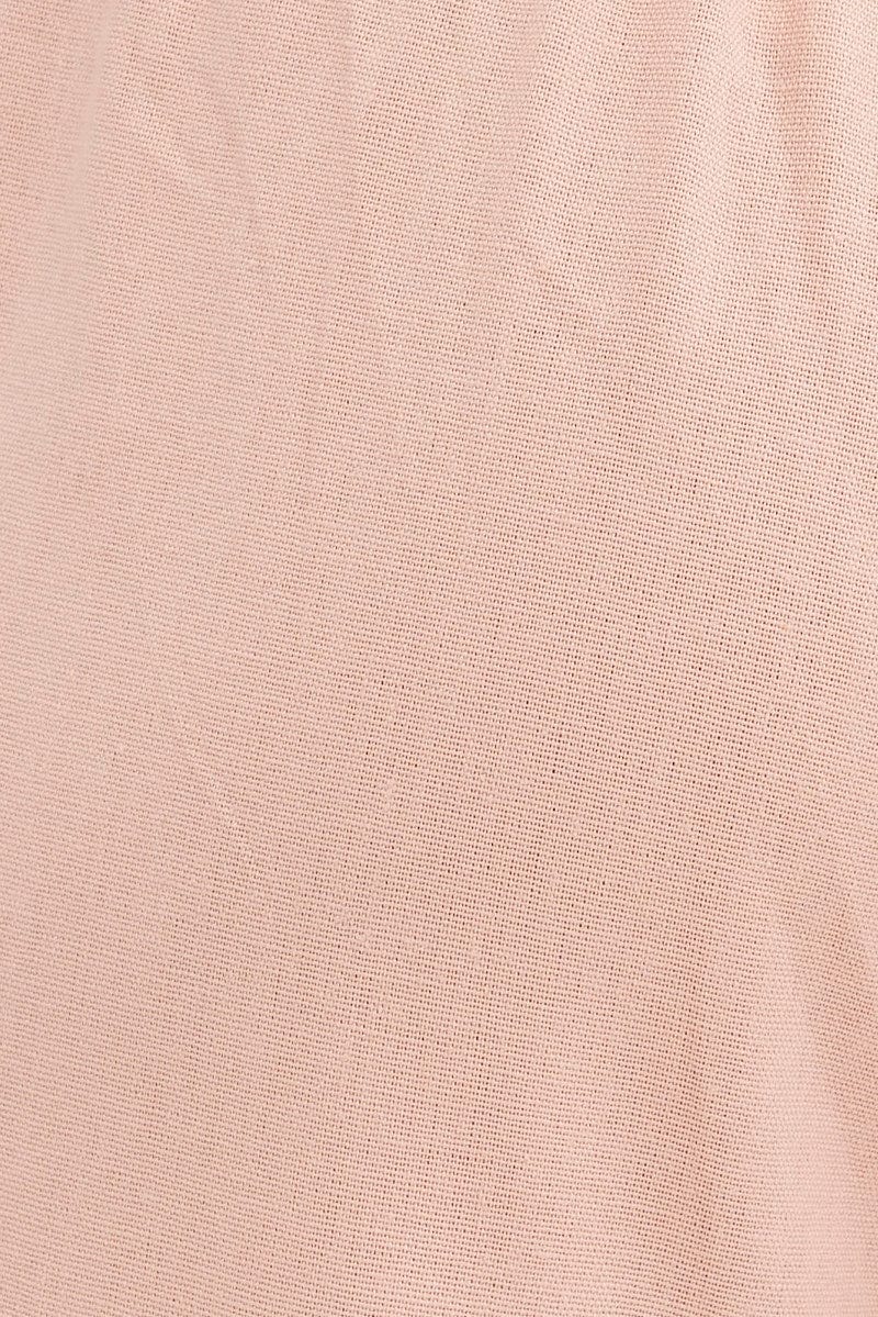 Pink Twist Front Textured Cotton Pant