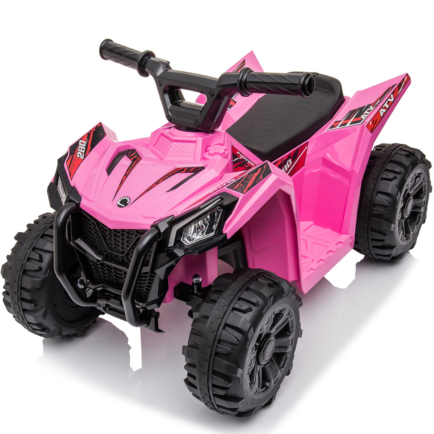 uhomepro 6V Kids Electric ATV 4 Wheels Ride On Cars Toy for Girls Boys, Pink