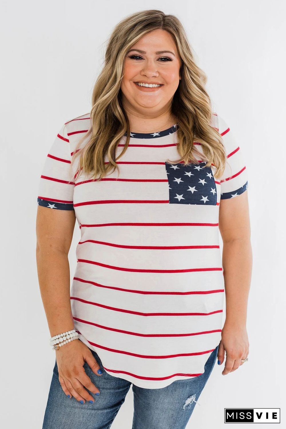 Stripes & Stars Plus Size T-shirt