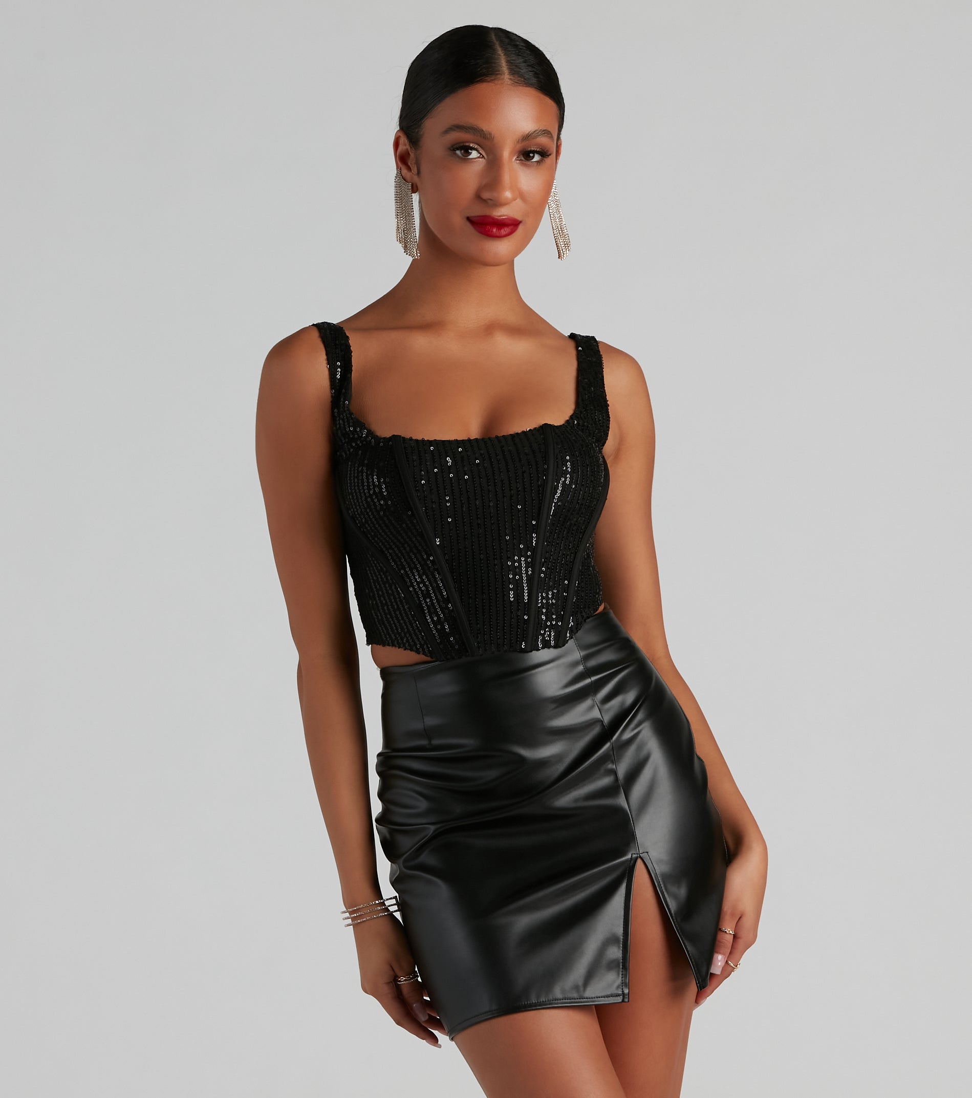 Boost Your Glow Sequin Corset Top