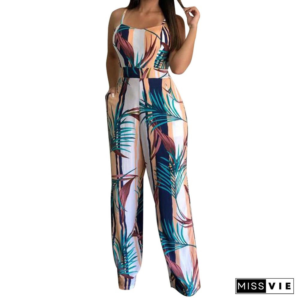 Sling Print Sexy High Waist Jumpsuit