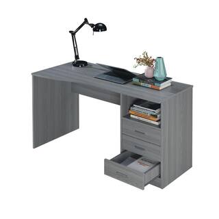 Wateday 51.20 in. Rectangular Gray Wood Computer Desk with Cabinet and Drawers YJ-YUKI9595777