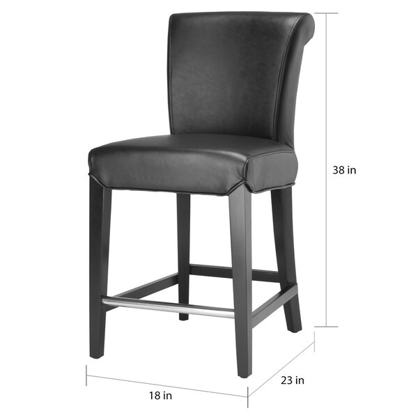 Safavieh Seth Black Faux Leather 23-inch Counter Stool - 18.7