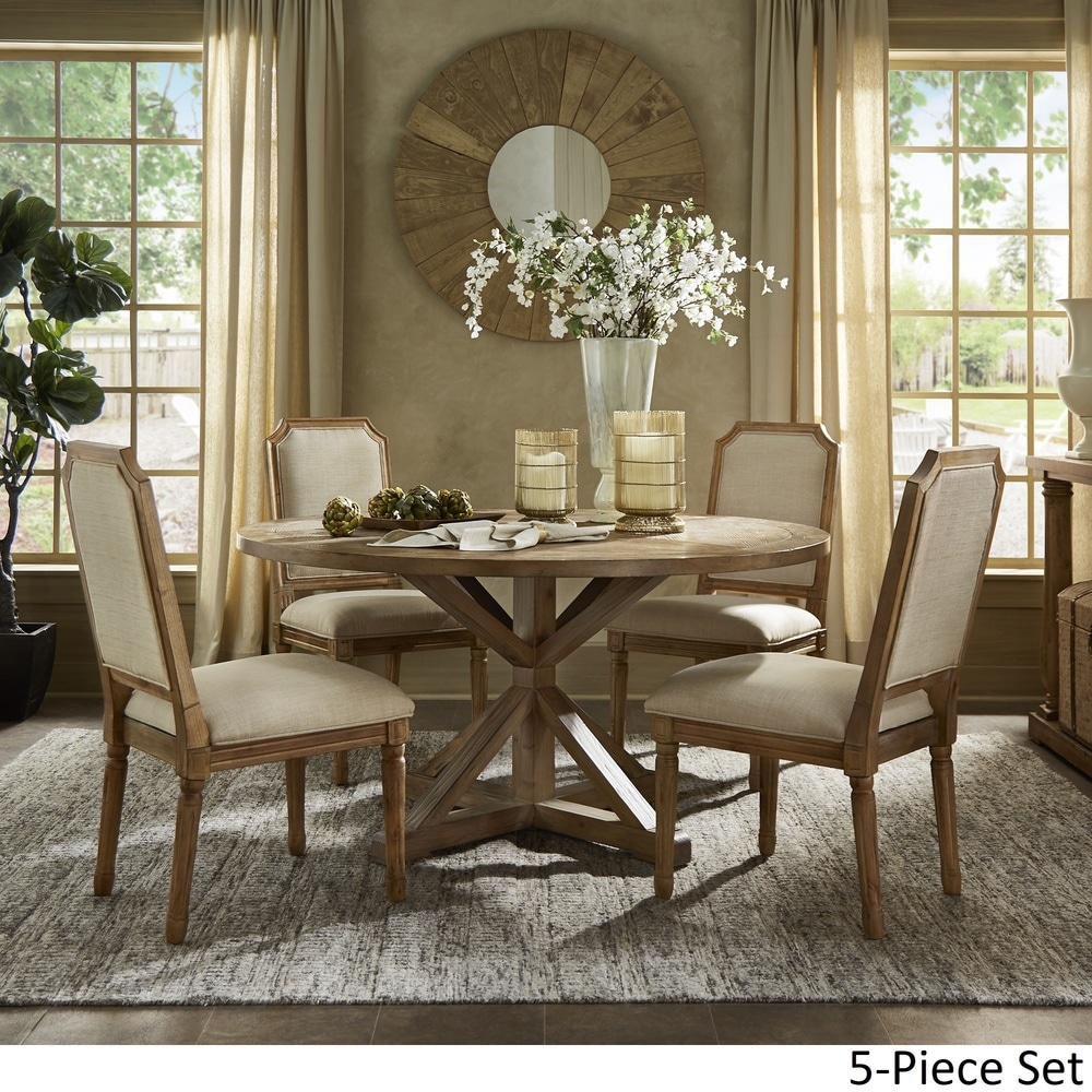 Deana Round Dining Set with Arched Bridge Chairs by iNSPIRE Q Artisan