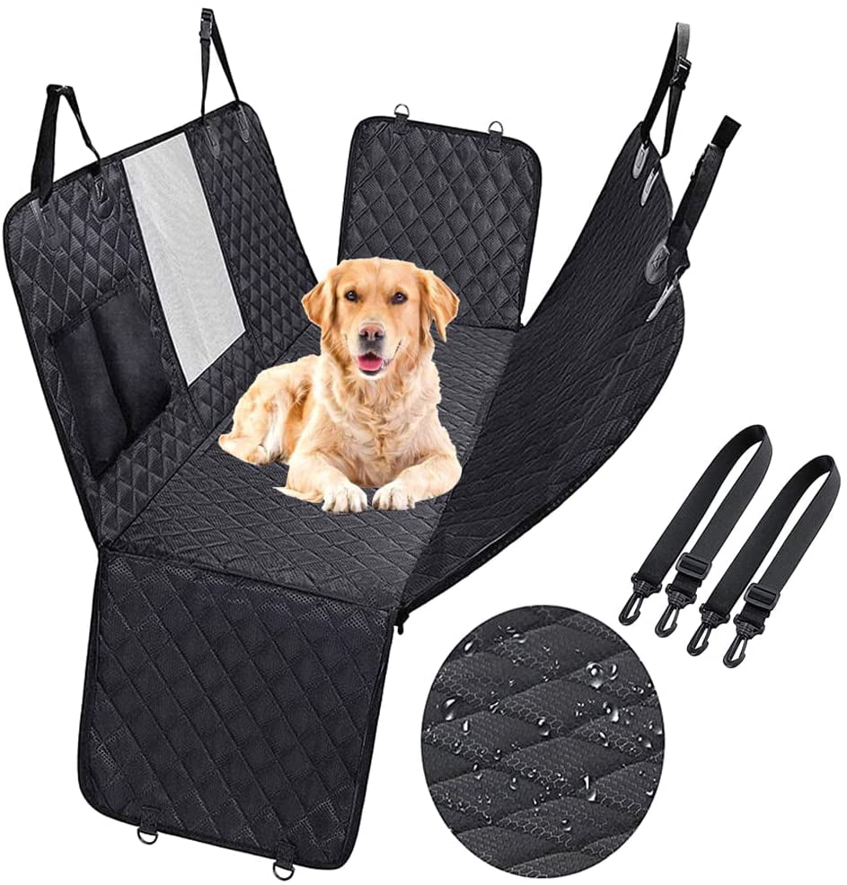 Dog Car Seat Covers with Mesh Window， Waterproof Dog Cover Back Seat， Scratchproof Dog Car Hammock Dogs Protection Cover for Cars SUVs and Trucks