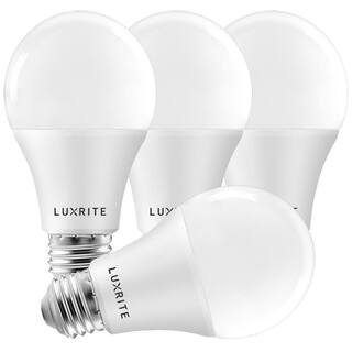 LUXRITE 100-Watt Equivalent A19 Dimmable LED Light Bulb Enclosed Fixture Rated 3000K Warm White (4-Pack) LR21441-4PK