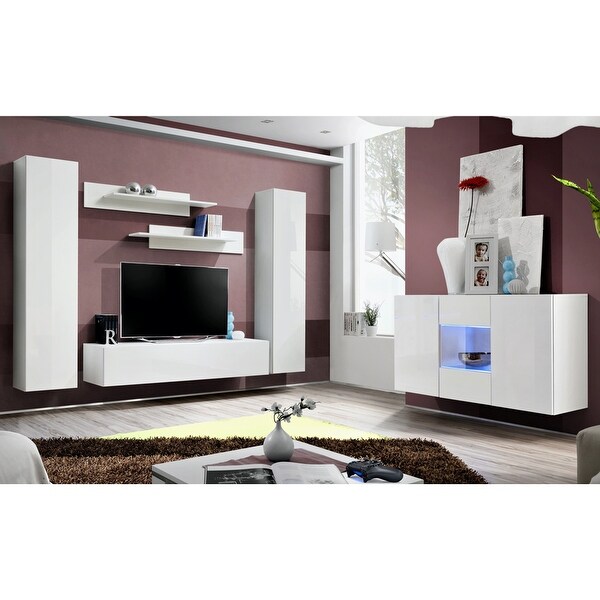 Fly SBII-A1 Wall Mounted Floating Modern Entertainment Center