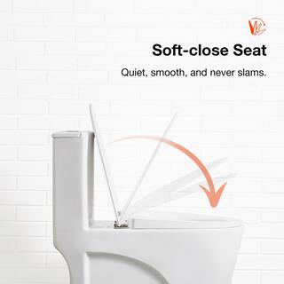 Glacier Bay Buxton 1-Piece 1.6 GPF1.1 GPF Dual Flush Elongated Toilet in White Buxton