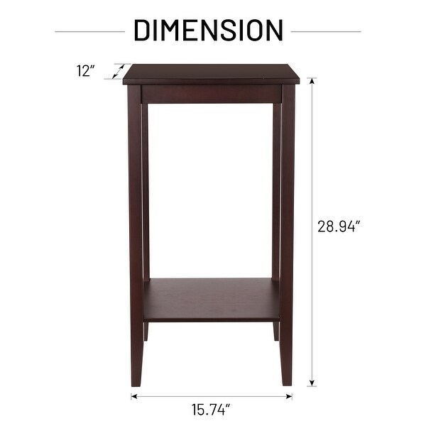 End Table， 2-Tier Nightstand with Shelf， Narrow Side Table for Small Space in Living Room， Bedroom and Balcony