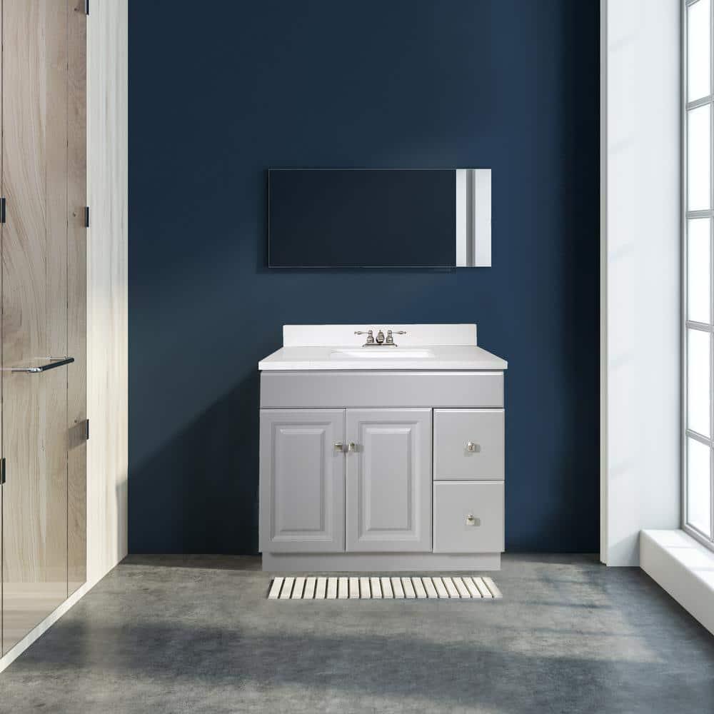 Design House Wyndham 36 in W x 21 in D Ready to Assemble Bath Vanity Cabinet Only in Gray