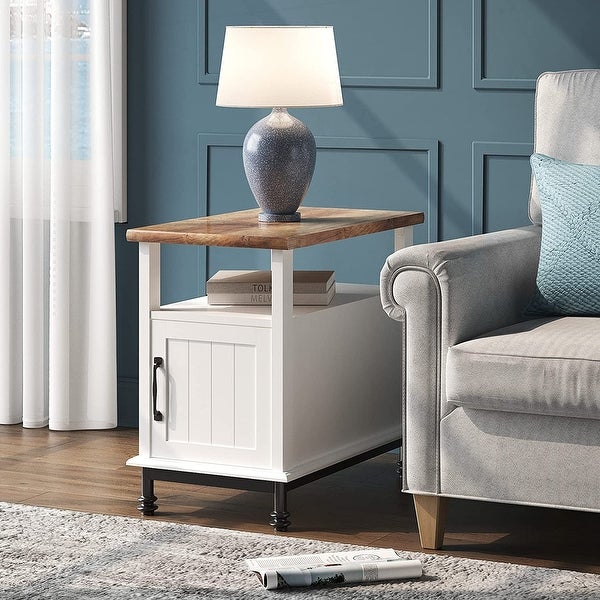 WAMPAT White Oak End Side Table， Nightstand