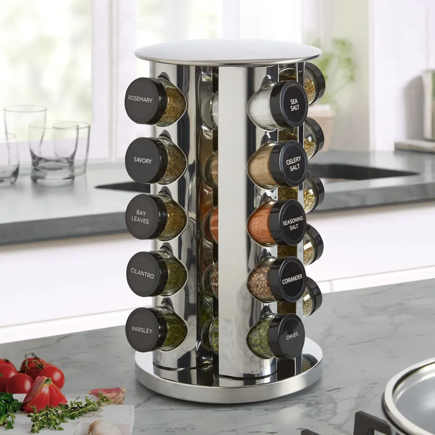 Rotary 20-tank counter top rack tower organizer