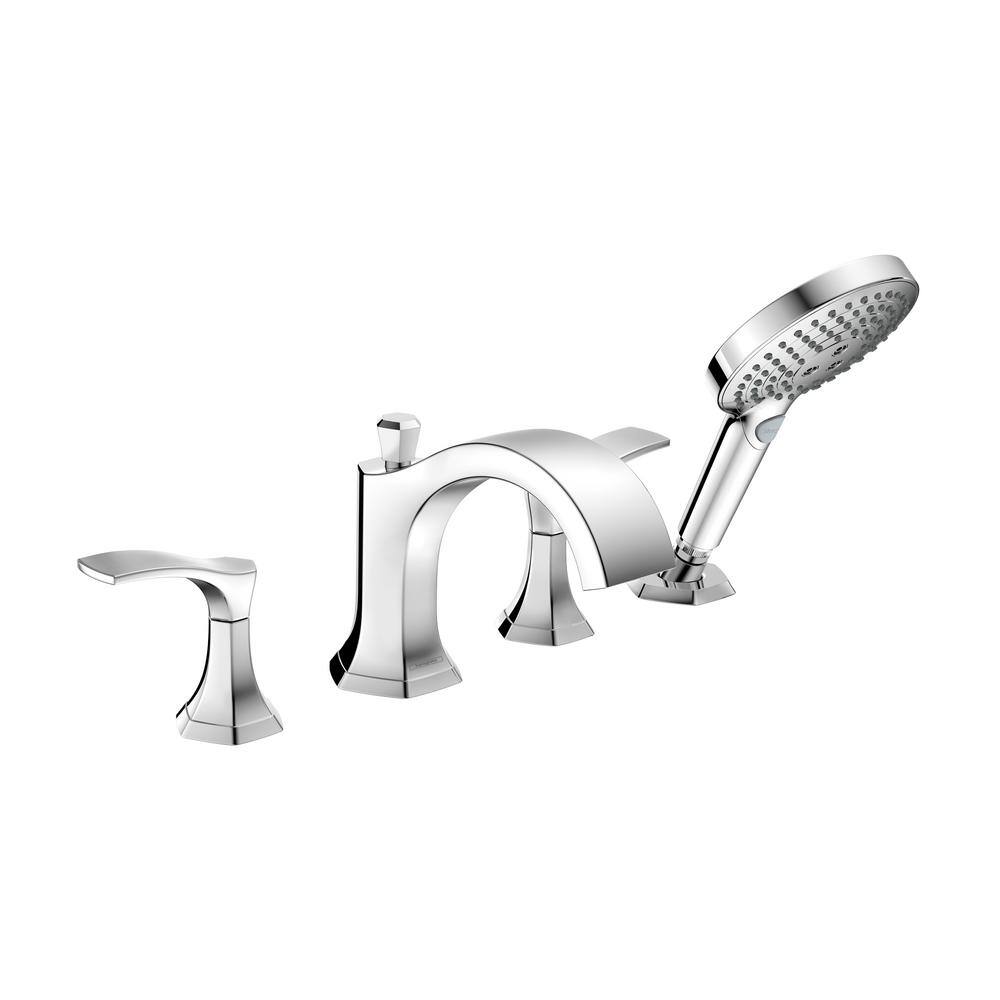 Hansgrohe Locarno 2-Handle Deck Mount Roman Tub Faucet with Hand Shower in Chrome 04817000