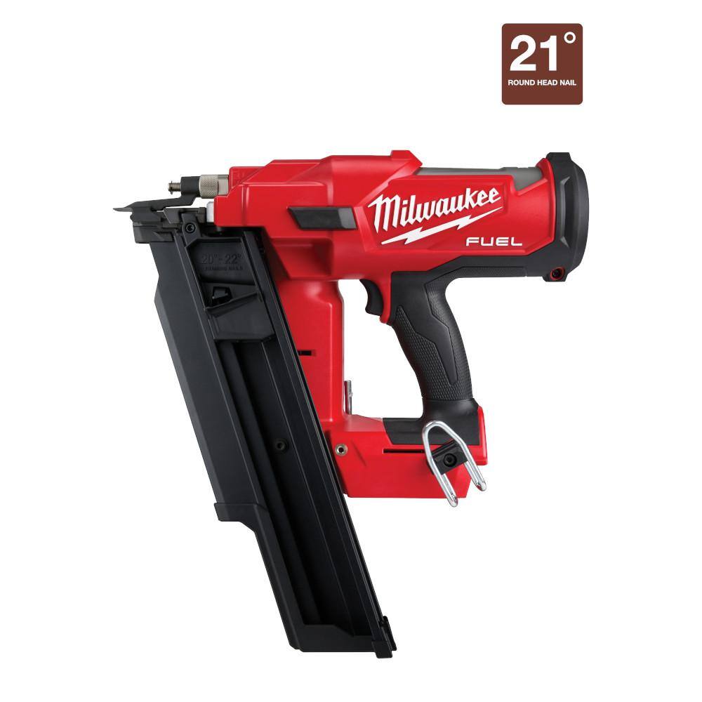 MW M18 3-12 in 21-Degree Cordless NailerM18 FUEL Hammer Drill  Impact Driver Combo Kit w 2 BatteriesM18 2.0 Ah Battery 2744-20-48-11-1850-3697-22