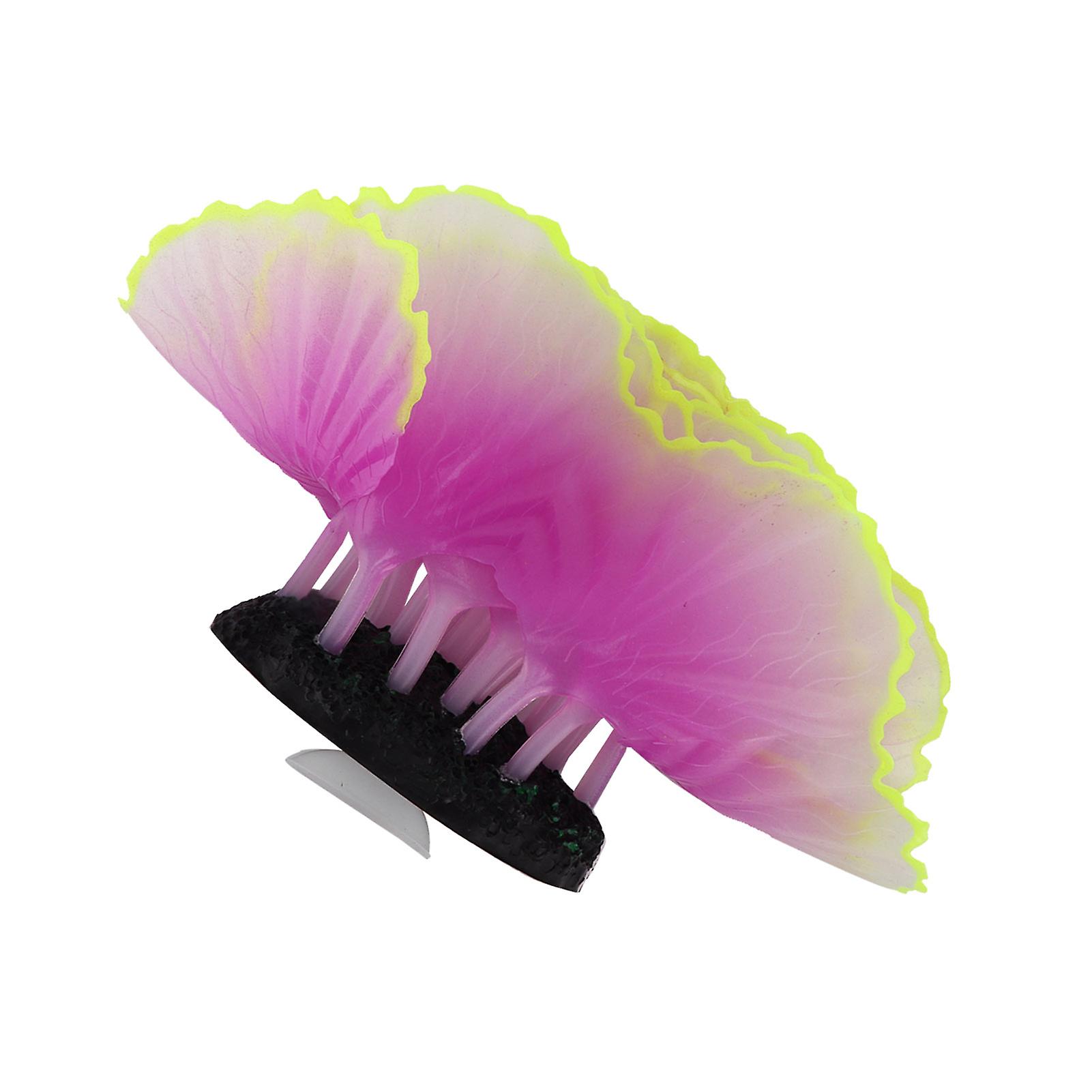 Fish Tank Fluorescent Lettuce Coral Decoration Simulation Marine Plants Aquarium Landscaping Decorationpurple