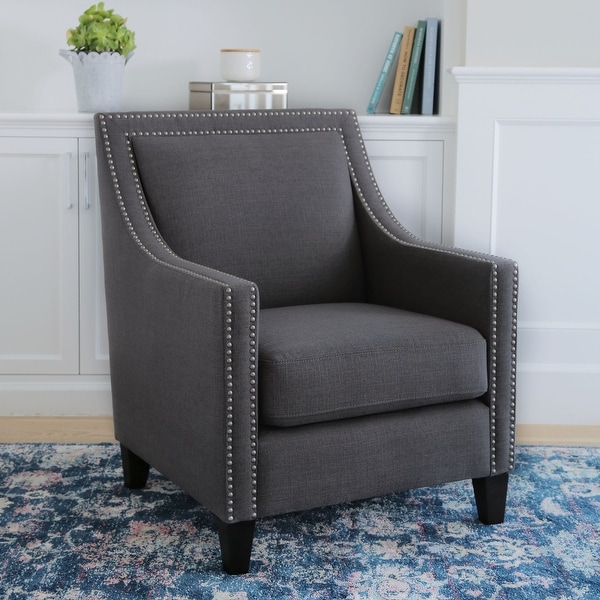 Abbyson Adrienne Fabric Nailhead Accent Armchair