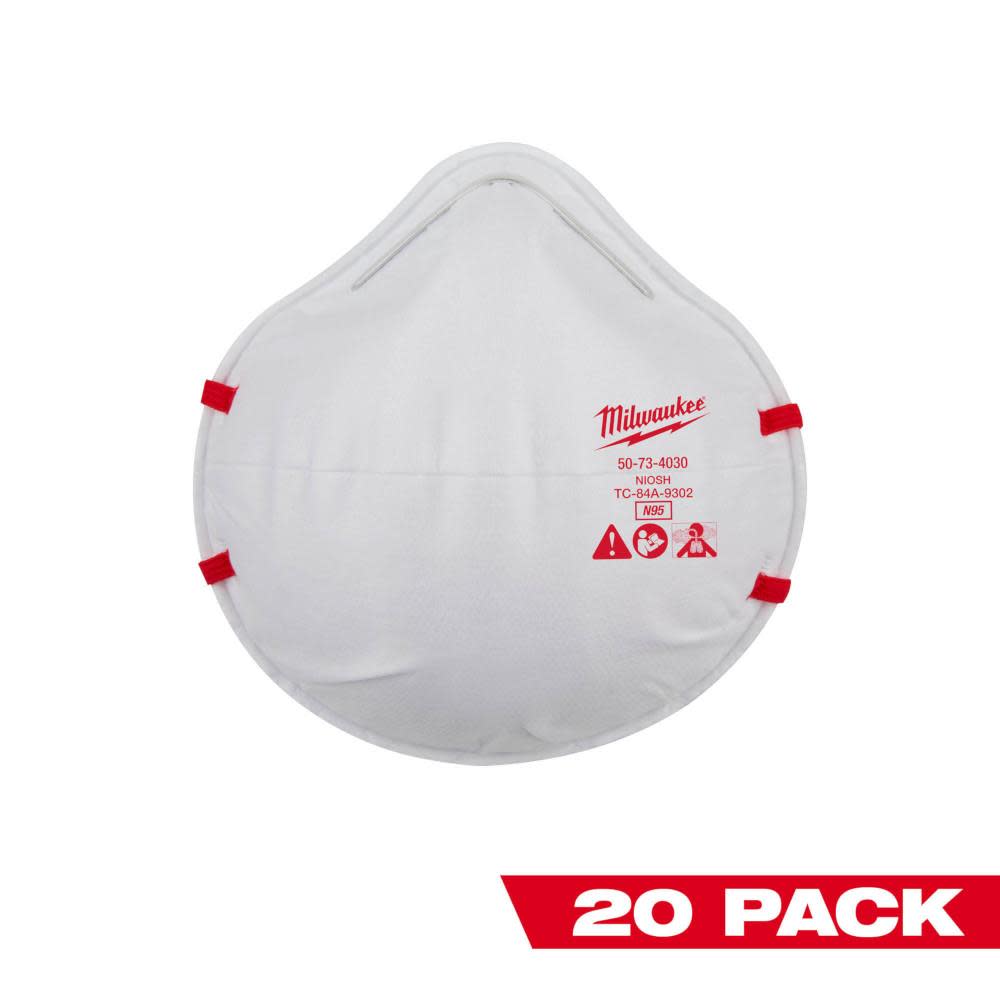 Milwaukee N95 Respirator 20pk 48-73-4035 from Milwaukee