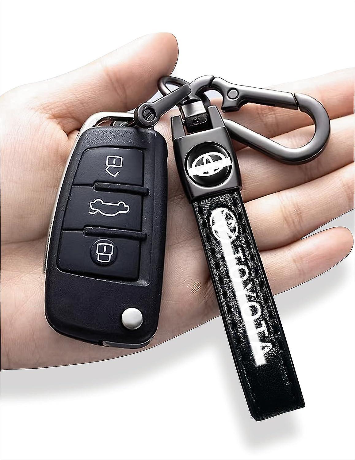 Leather Car Keychain Wristlet Key Chain Holder Key Ring Lanyard Key Organizer Carabiner Clip Vehicle Accessories Deco Gift