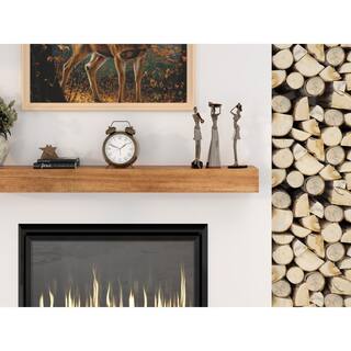 Dogberry Collections 72 in. W x 5.5 H x 6.25 in. D Modern Farmhouse Aged Oak Cap-Shelf Mantel m-farm-7262-agok-none