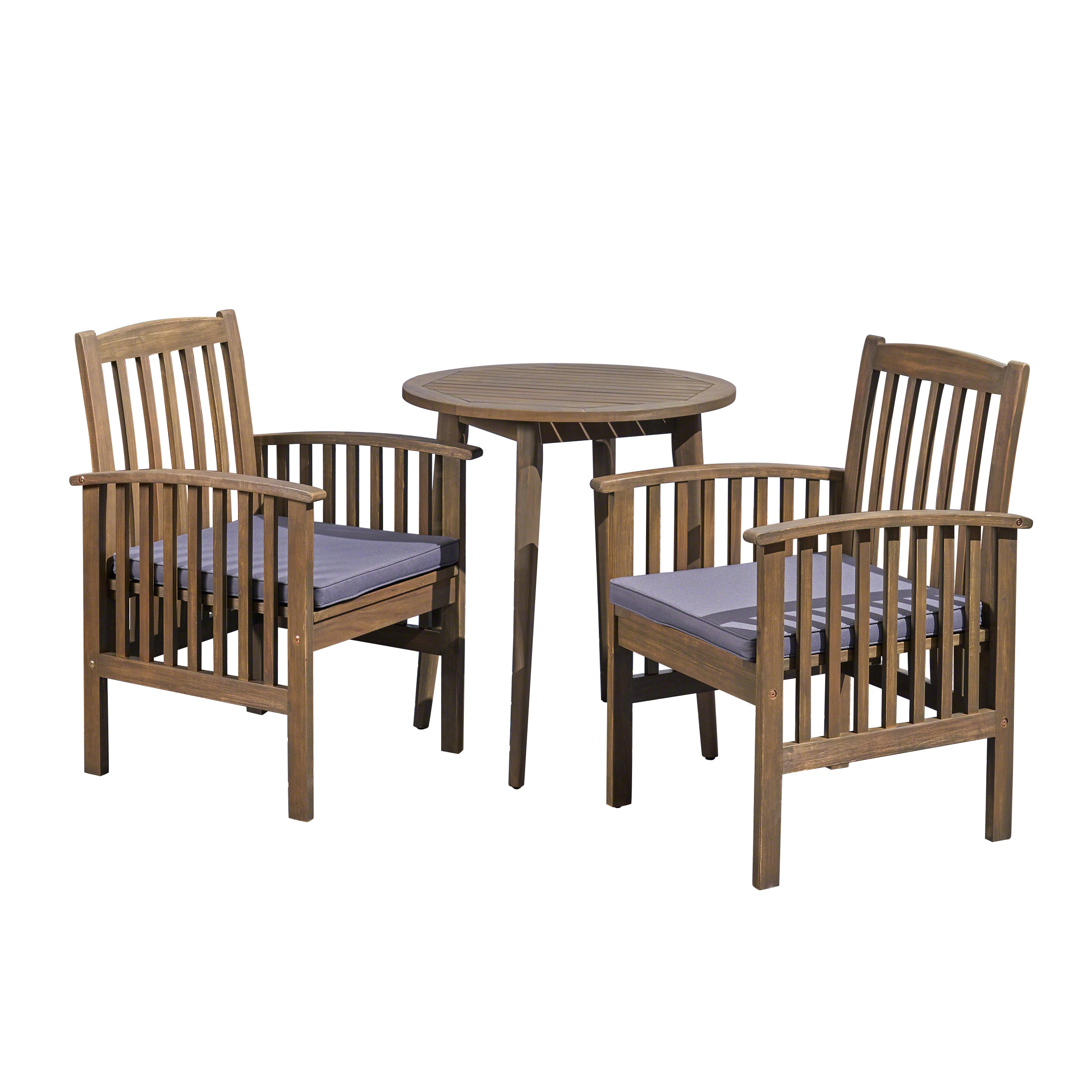 Phoenix Outdoor Acacia 2-Seater Bistro Set with Cushions and 28