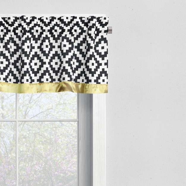 Bacati Love Black gold Window Valance