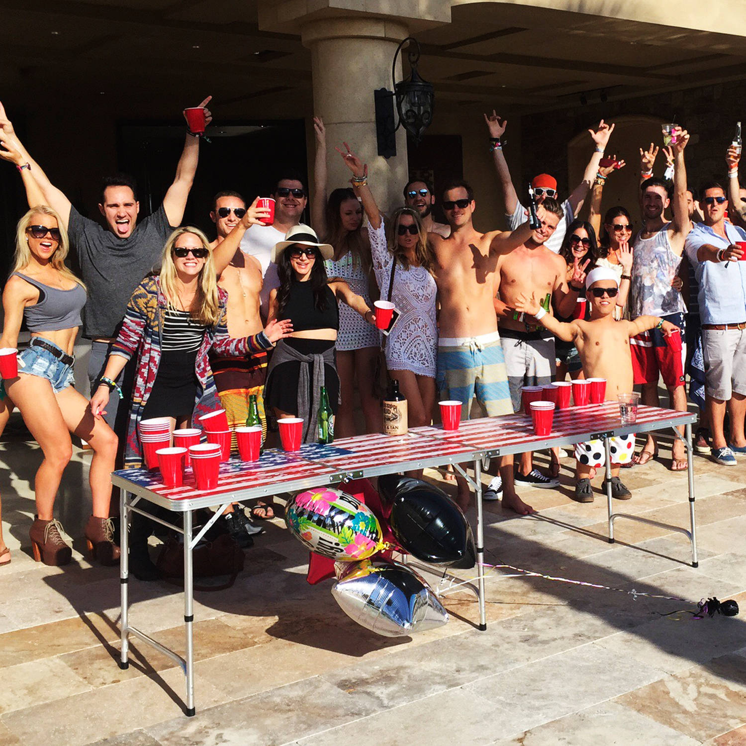 GoPong 8-Feet Beer Pong/Tailgate Table (American Flag Edition)