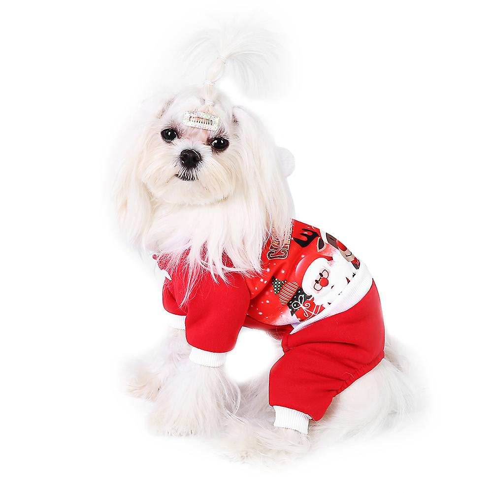 Fashionable Hooded Pet Costume Dogs Parties Christmas Clothes Warm Winter Coat For Xmas(xs)