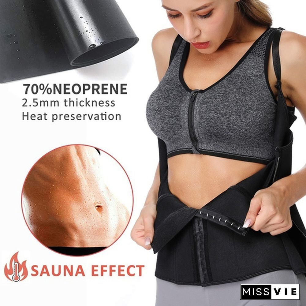 Women Sauna Suit Waist Trainer Plus Size Neoprene Slimming Body Shaper Vest Weight Loss Steel Boned Corset Workout Tank Tops fajas de mujer