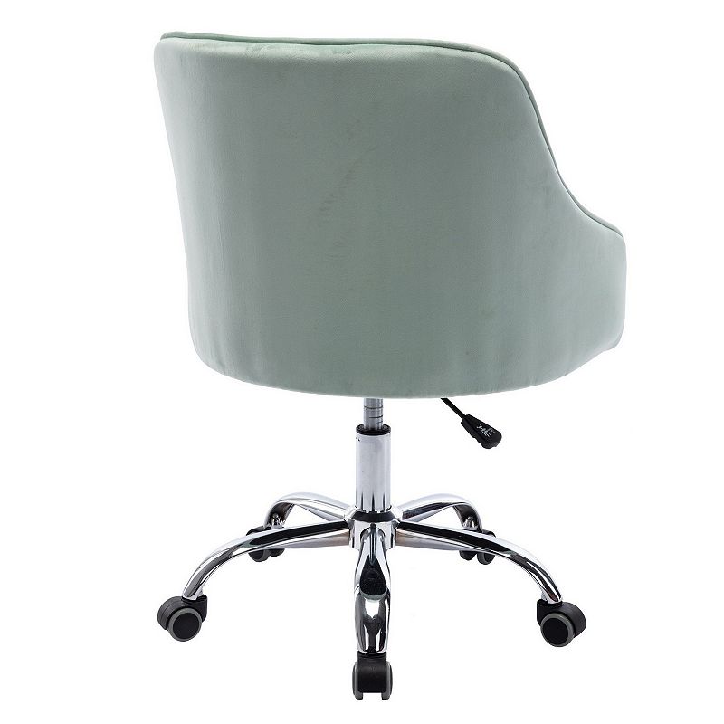 Office Chair with Padded Swivel Seat and Tufted Design， Mint Green