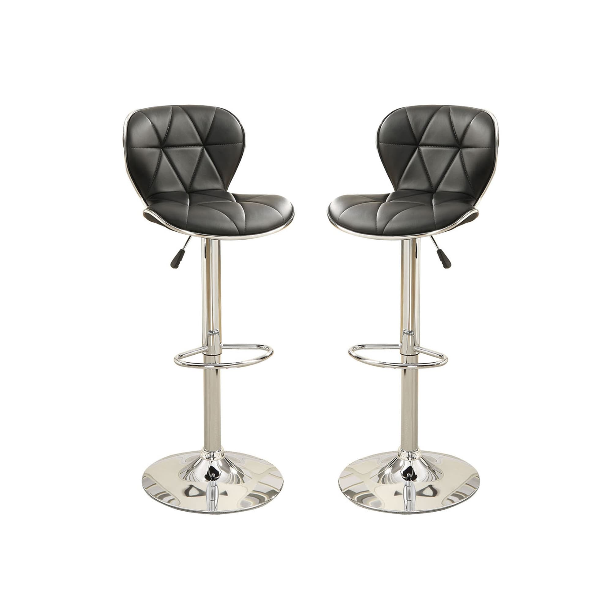 Set of 2 Adjustable PU Bar Stools