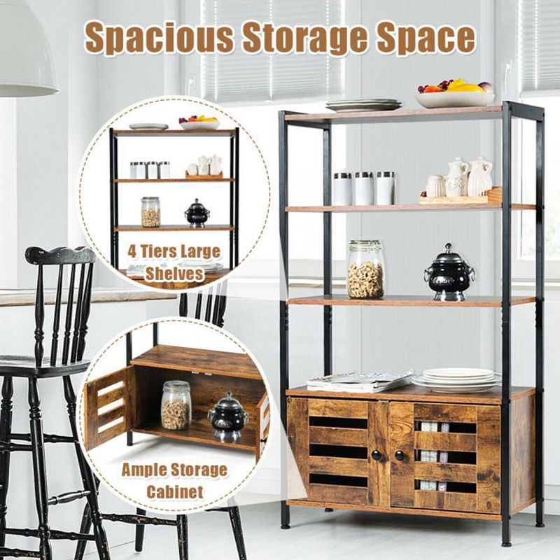 Hivago Industrial Storage Shelf with 2 Shutter Doors