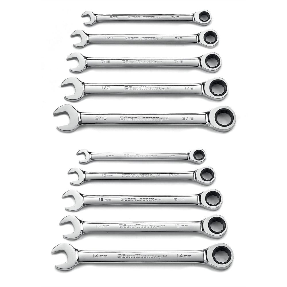 KD Tools EHT9418 10-Piece SAE/Metric Combination GearWrench Set