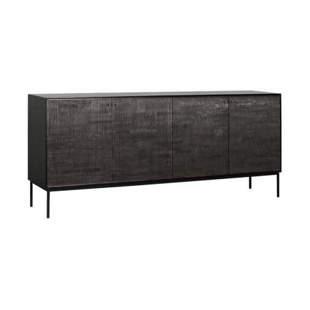 Buffet 4 portes en teck noir vernis Grooves Ethnicraft - Mobilier intérieur - Mobilier - GRIIN