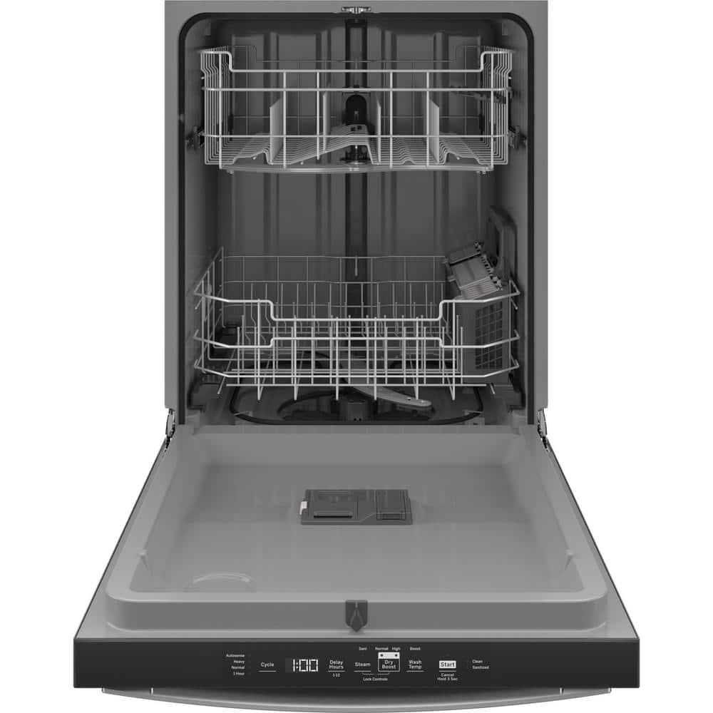 GE 24 in BuiltIn Tall Tub Top Control Stainless Steel Dishwasher wSanitize Dry Boost 52 dBA