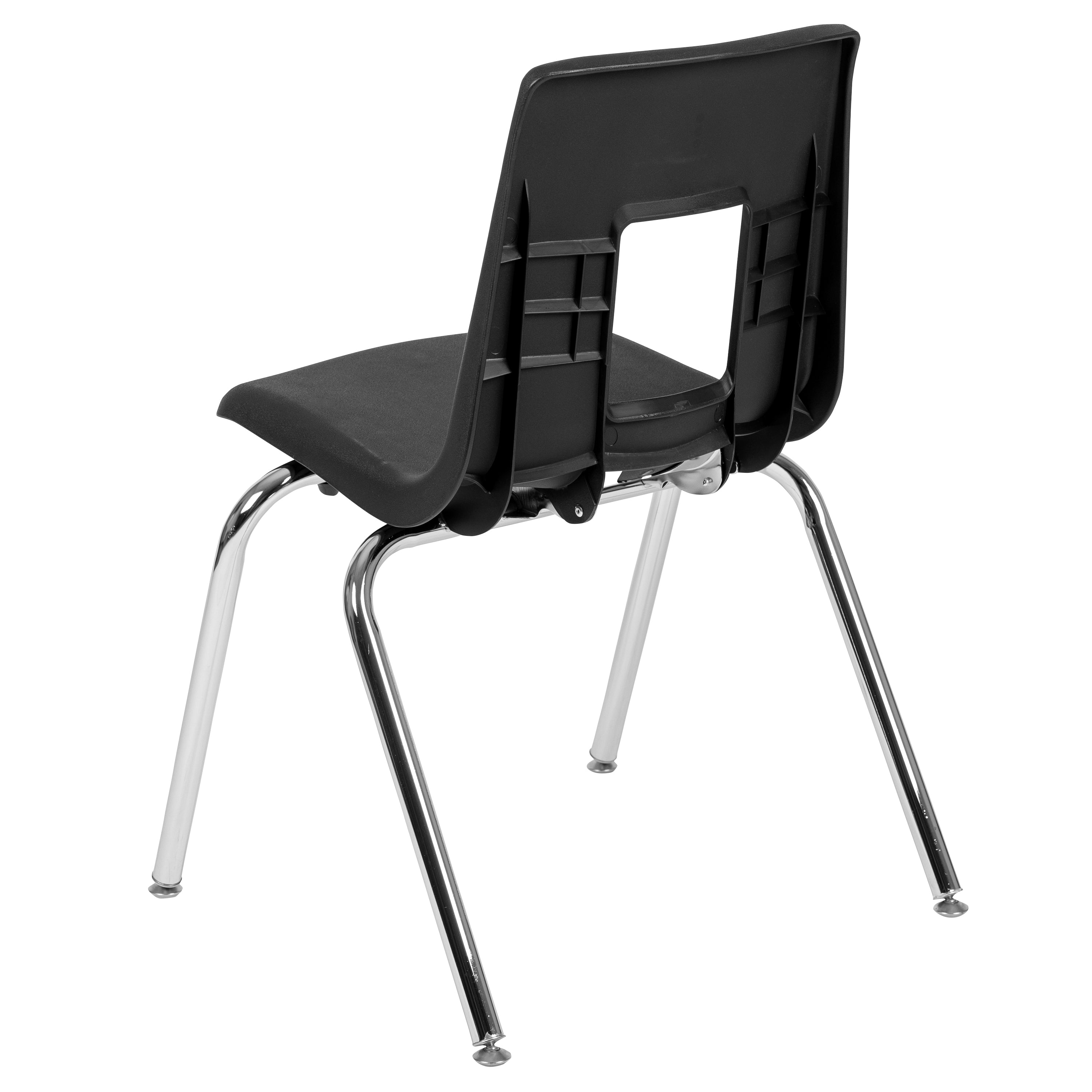 BizChair 4-pack Black Student Stack School Chair - 18-inch